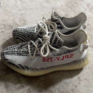 Yeezy Zebra White Black Red Sneakers